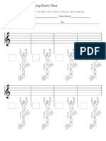 Blank Fingering Chart: Oboe: Fill in The Note On The Staff, Note Name in The Box and Fingering