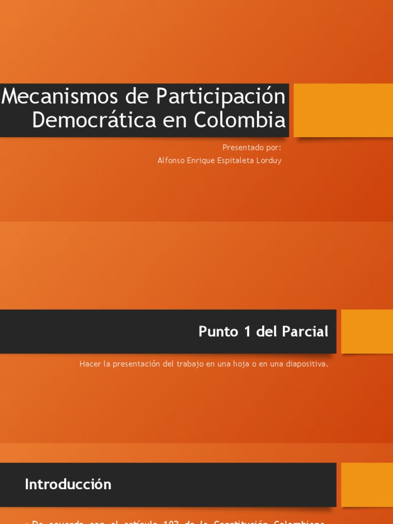 Mecanismos de Participación Democrática en Colombia - Constitucional ...