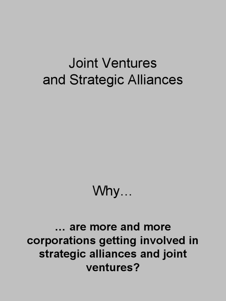 Joint Ventures and Strategic Alliances | PDF | Joint Venture | Ownership