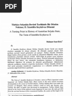 Türkiye Selçuklu Devleti Tarihinde Bir Dönüm Noktası II. İzzedin Keykavus Dönemi