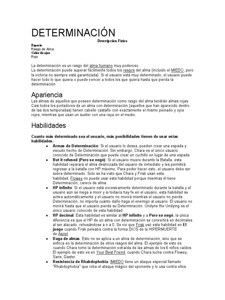 Poder y Rasgos del Alma de Determinación | PDF