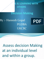 Working & Learning With Others: Decision Making