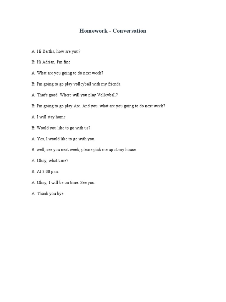 Homework - Conversation | PDF