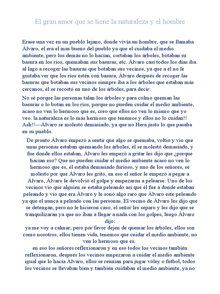 Álvaro y el amor por la naturaleza | PDF | Hogar, jardinería y bricolaje