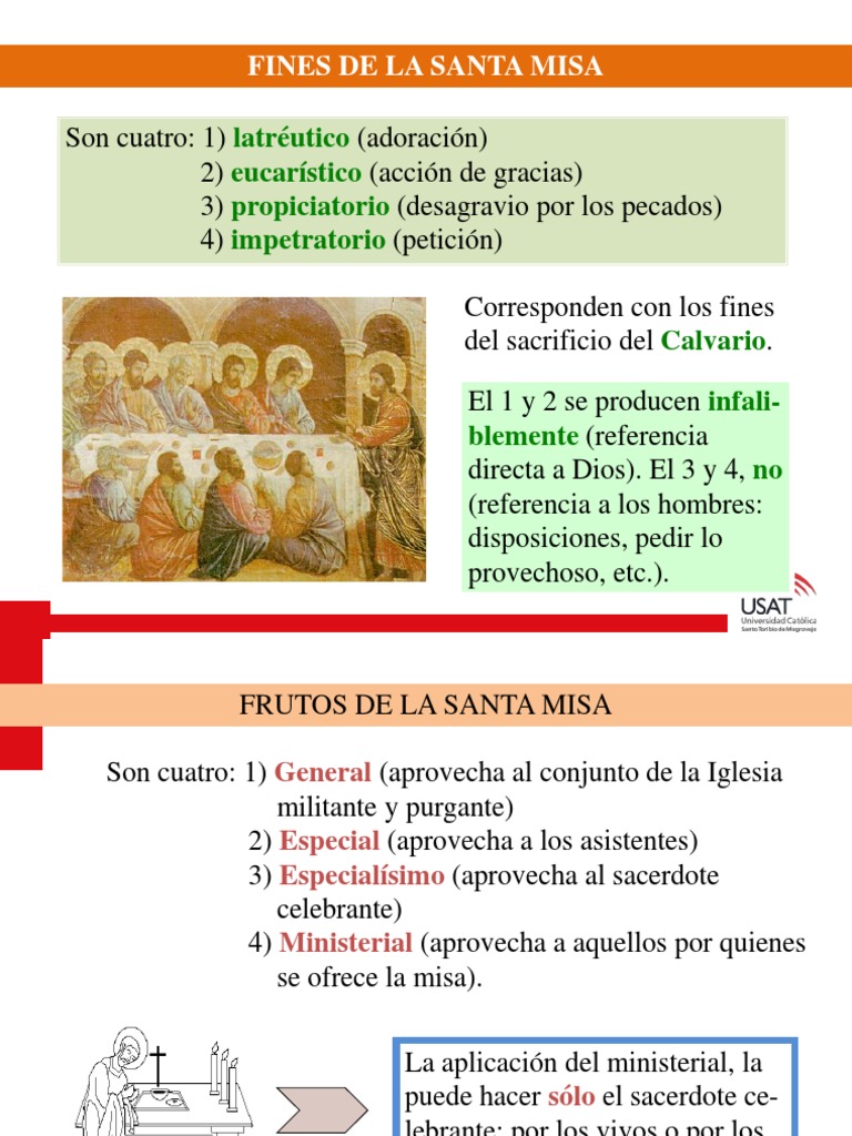 Fines y Estructura de la Santa Misa | PDF | eucaristía | Misa (liturgia)