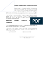 Acta de Apertura de Sobre Lacrado y Entrega de Dinero