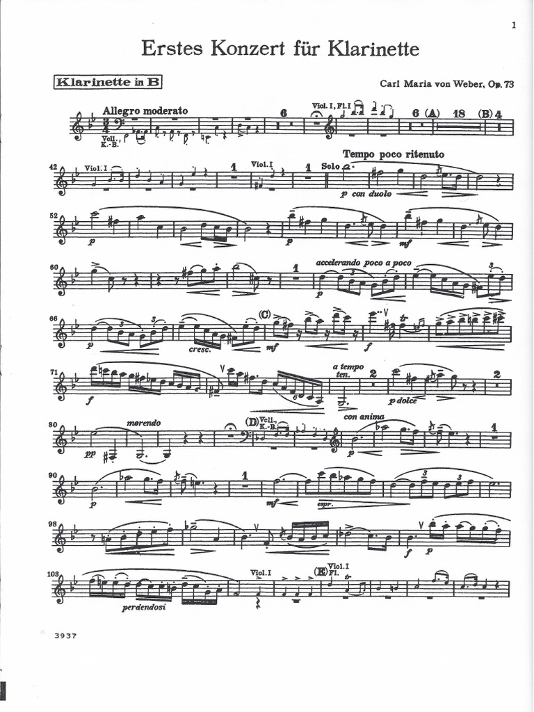 Carl Maria Von er Concerto 1 Part) PDF