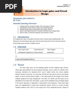 Introduction To Logic Gates and Circuit Design: Hernandez, John Patrick A. EE-3104 Intended Learning Outcomes