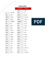 Irregular Verbs Spanish to English