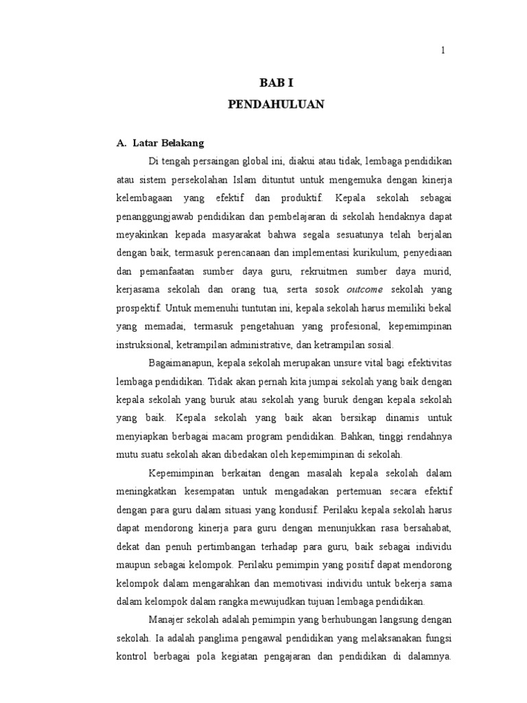 Makalah Kepemimpinan Kepala Sekolah