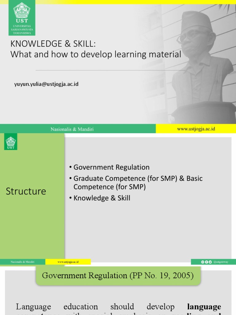 Knowledge & Skill What and How To Develop Learning Material PDF