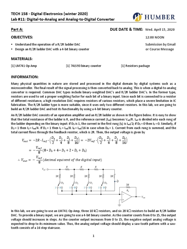 Lab 11 DAC and ADC Full Package | PDF | Analog To Digital Converter ...