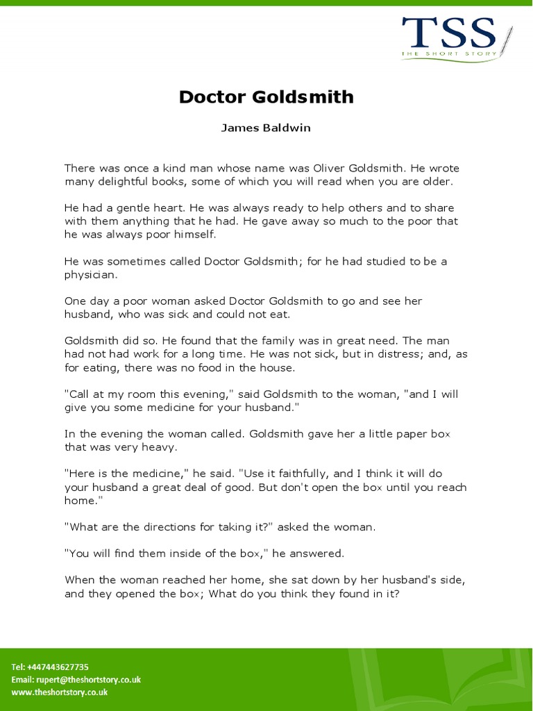 Doctor Goldsmith's Generosity | PDF | Mystery, Thriller & Crime Fiction ...