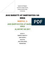MODYUL3 FBarayti at Baryasyon (Ibarreta Rubilyn O. FBSED-FILIPINO 3)