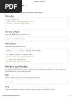 Java Cheatsheet - CodeWithHarry