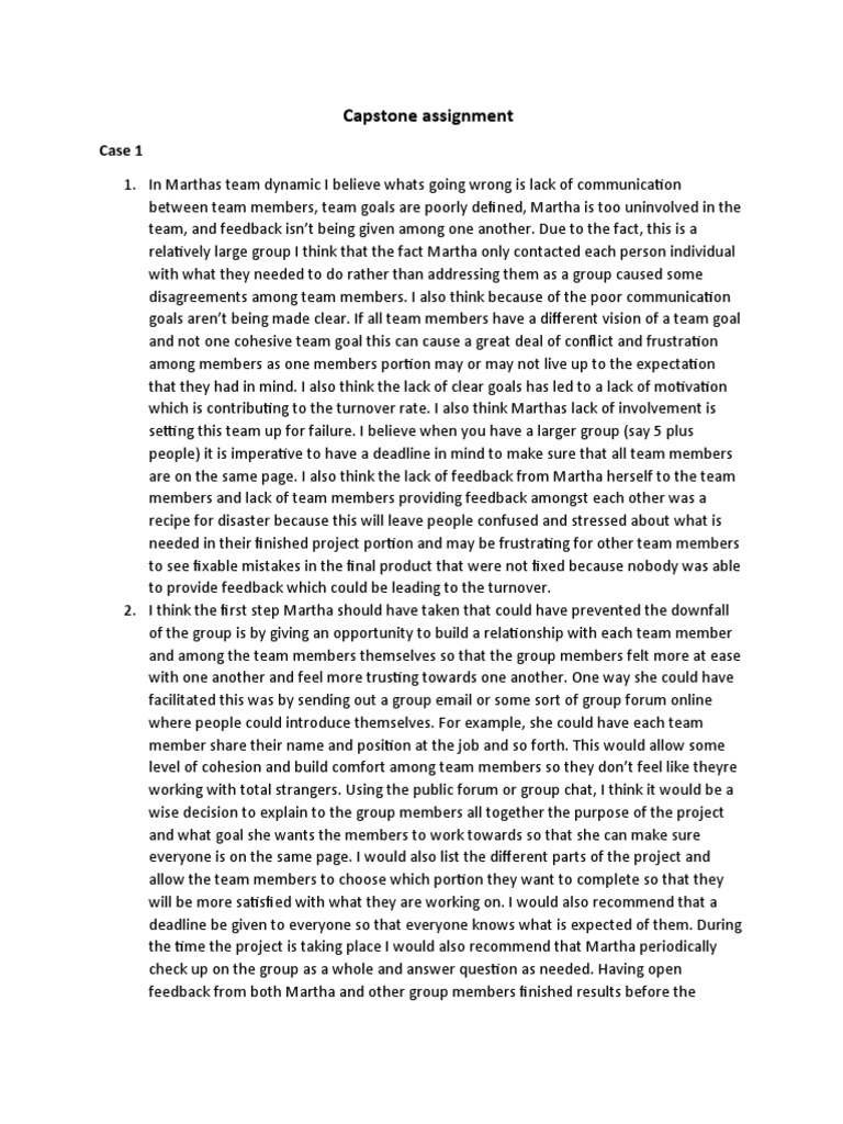 Capstone Assignment PDF Organizational Culture Leadership