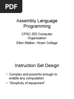 Assembly Language Programming: CPSC 252 Computer Organization Ellen Walker, Hiram College