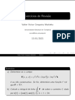 Exercícios de Revisão de Cálculo Vetorial