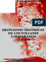 Erupciones Históricas de Los Volcanes Colombianos (1500-1995)
