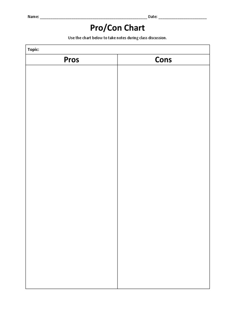 Pro Con Chart | PDF