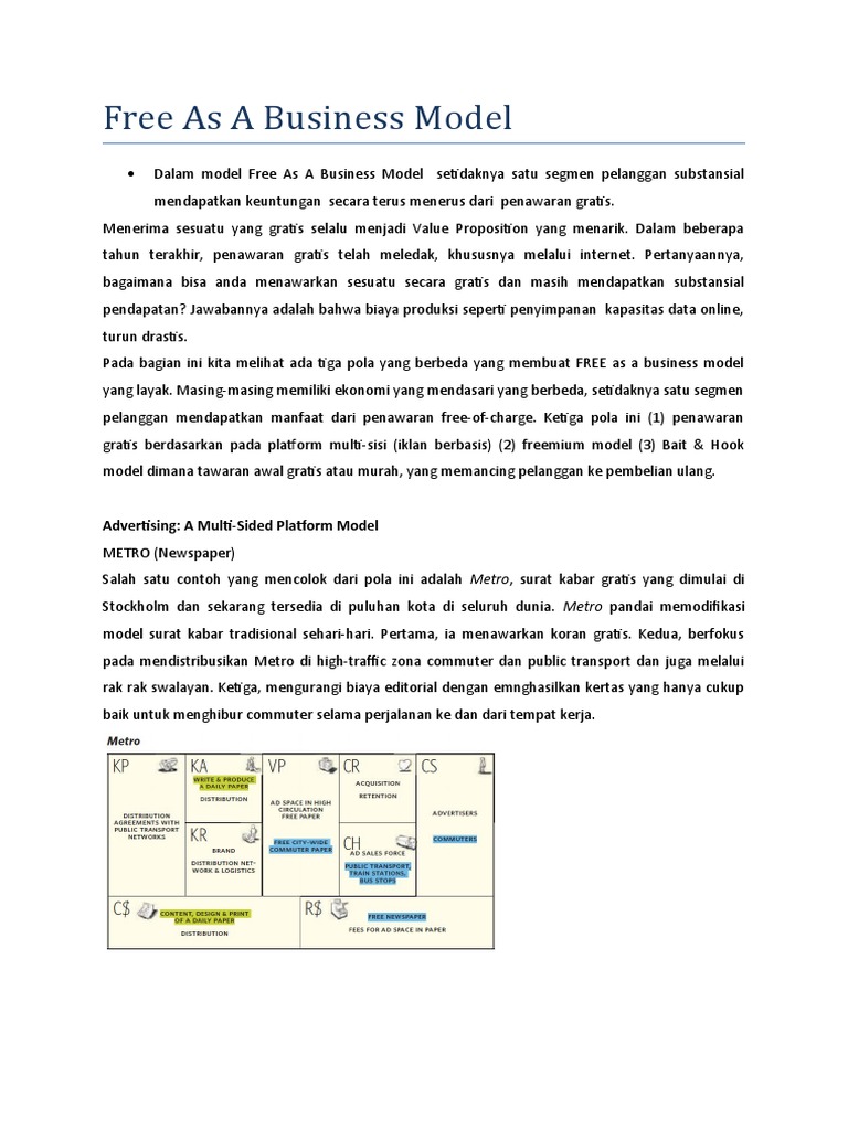 Model Bisnis Gratis dan Freemium | PDF