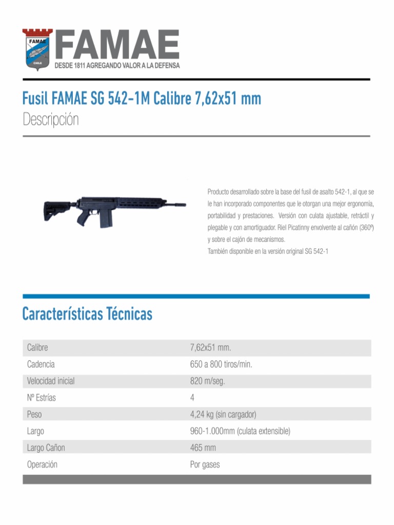 Fusil Famae SG 542 1M Calibre 762x51mm PDF