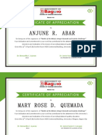 Anjune R. Abar: Certificate of Appreciation