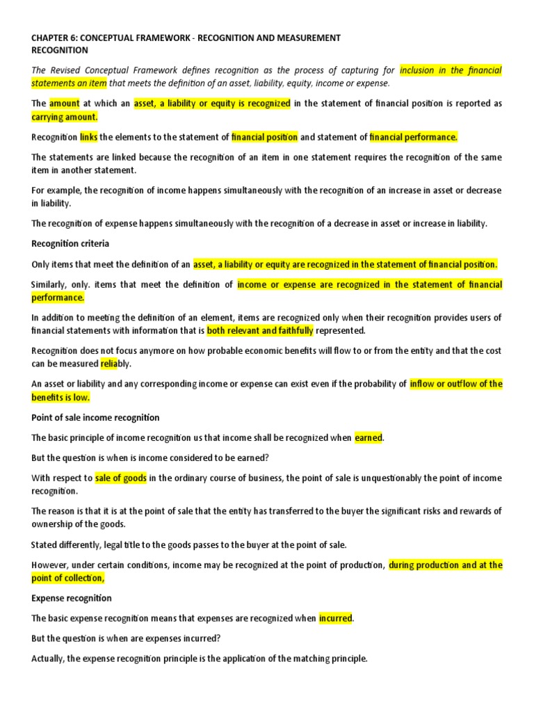 Recognition and Measurement in Finance | PDF | Historical Cost | Fair Value
