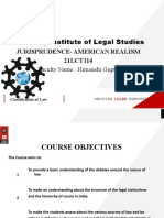 University Institute of Legal Studies: Jurisprudence-American Realism 21LCT114
