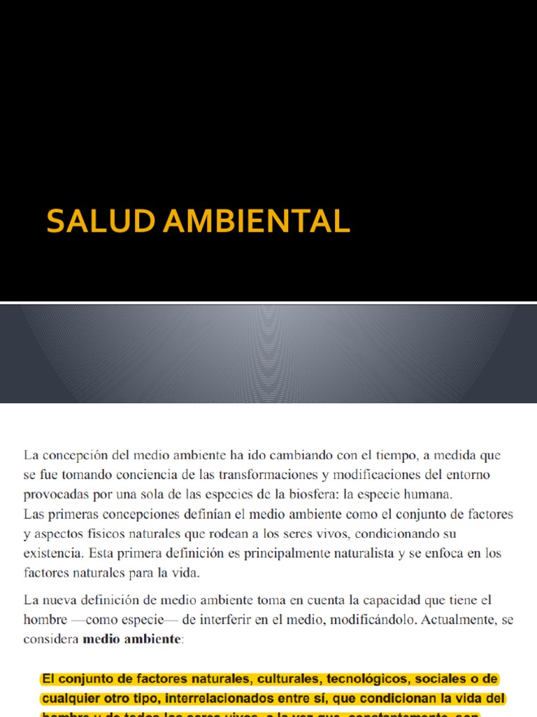 Salud Ambiental | PDF | Sustentabilidad | Política de medio ambiente