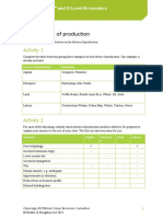 2 The Factors of Production: Worksheet