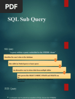 Sub Queries