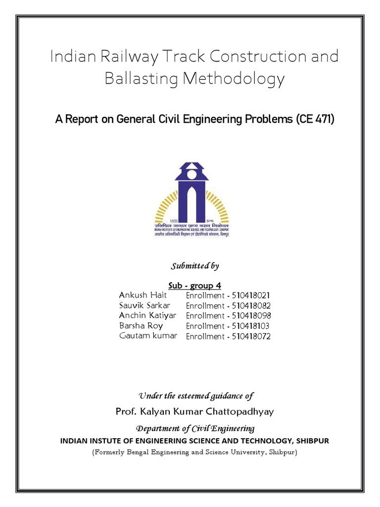 Indian Railway Track Construction Methodology PDF Track (Rail