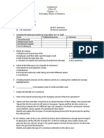 Tick The Appropriate Answer 1.: Assignment Class XI Chapter - 5 Emerging Modes of Business