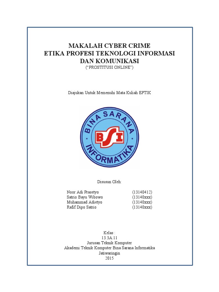 Makalah Cyber Crime Eptik Prostitusi Onl | PDF