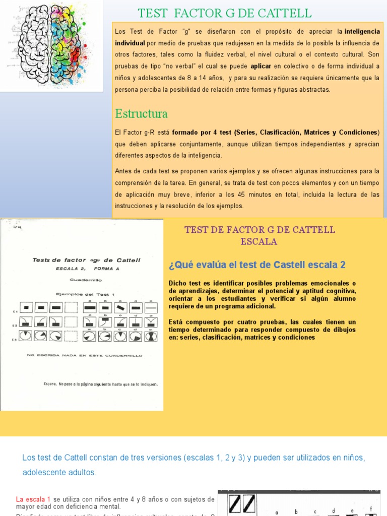 Test Factor G de Cattell | PDF | Inteligencia | Psicología Aplicada