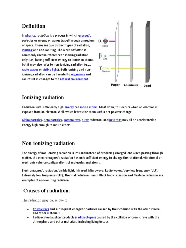 Physics Energetic: The Radiation May Cause Due To | PDF ...