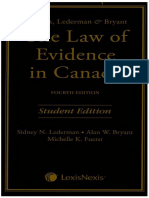 The Law of Evidence in Canada