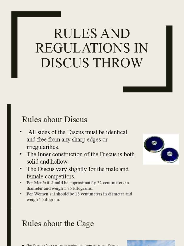 Rules in Discus Throw PDF