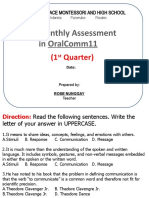 1 Monthly Assessment in Oralcomm11: (1 Quarter)