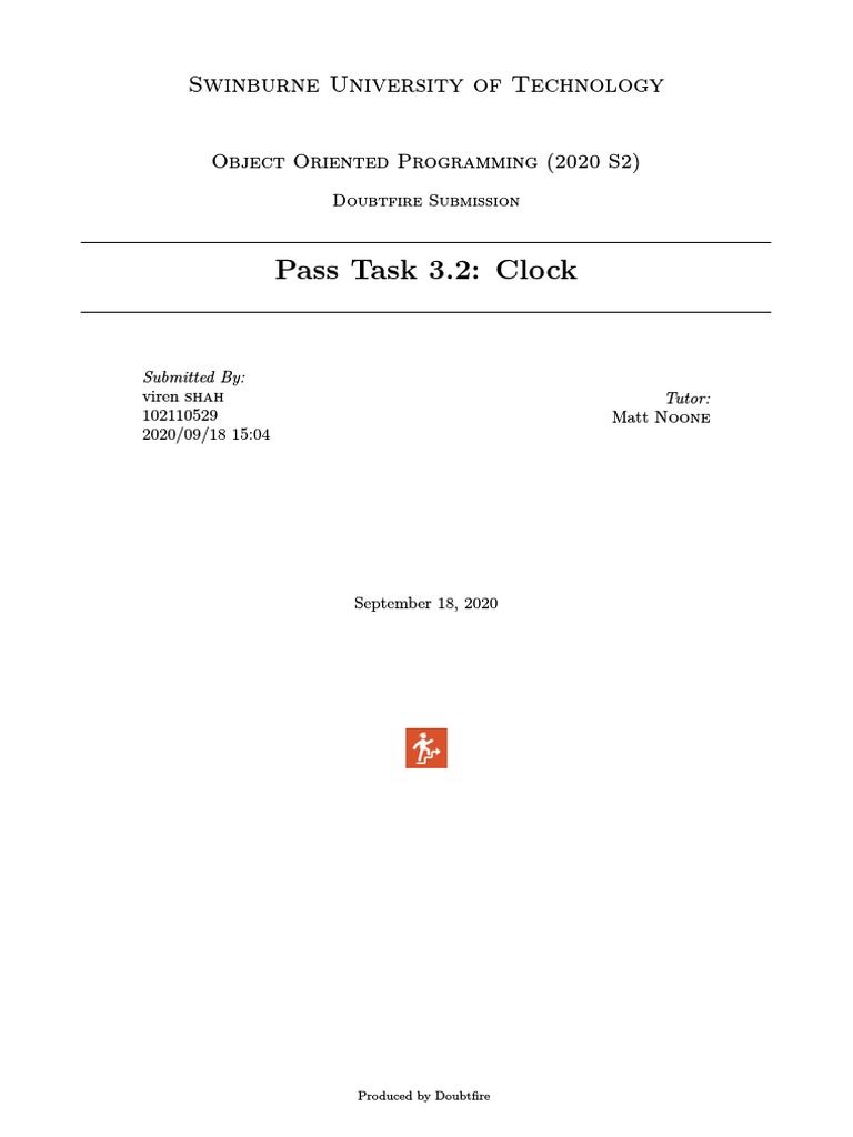 Swinburne OOP Clock Class Tests | PDF | Object Oriented Programming ...