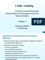 ACCT 3109 - Auditing: Internal Control Over Financial Reporting: Responsibilities of Management and The External Auditor