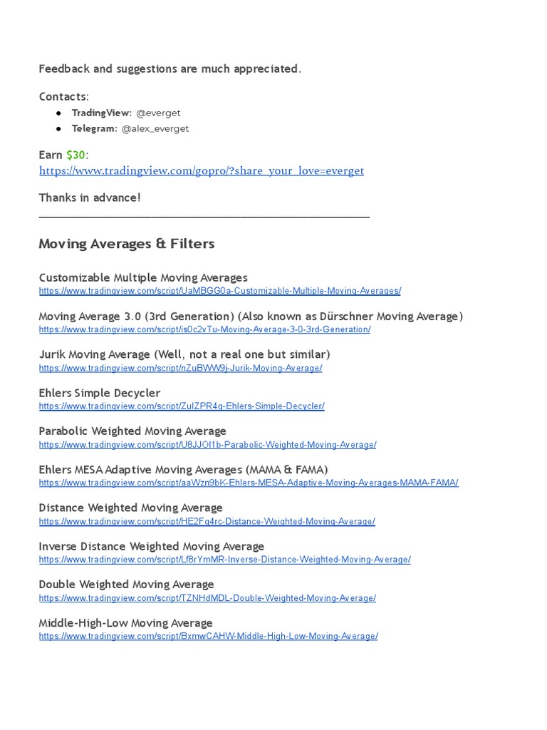 Free Pine Script Indicators | PDF | Moving Average