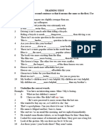 Training Test: Complete Sentences with Correct Words