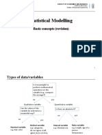 Statistical Modelling: Basic Concepts (Revision)
