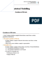 Statistical Modelling: Goodness of Fit Tests