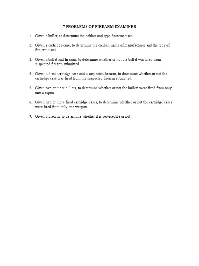 7 Challenges in Firearm Examination | PDF