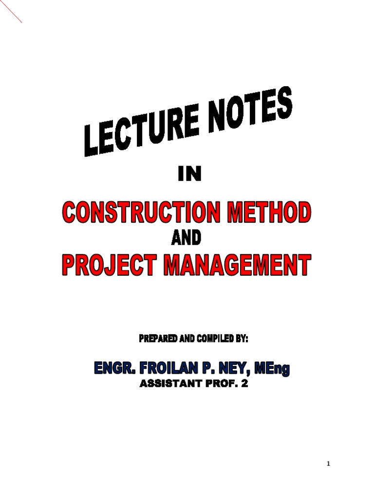 Construction Methods and Project Management | PDF | General Contractor ...
