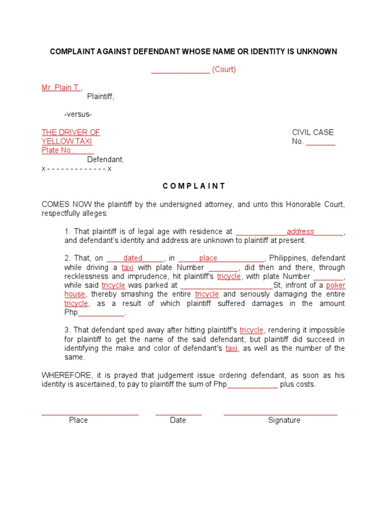 Against Defendant Whose Name or Identity Is Unknown | PDF | Social ...