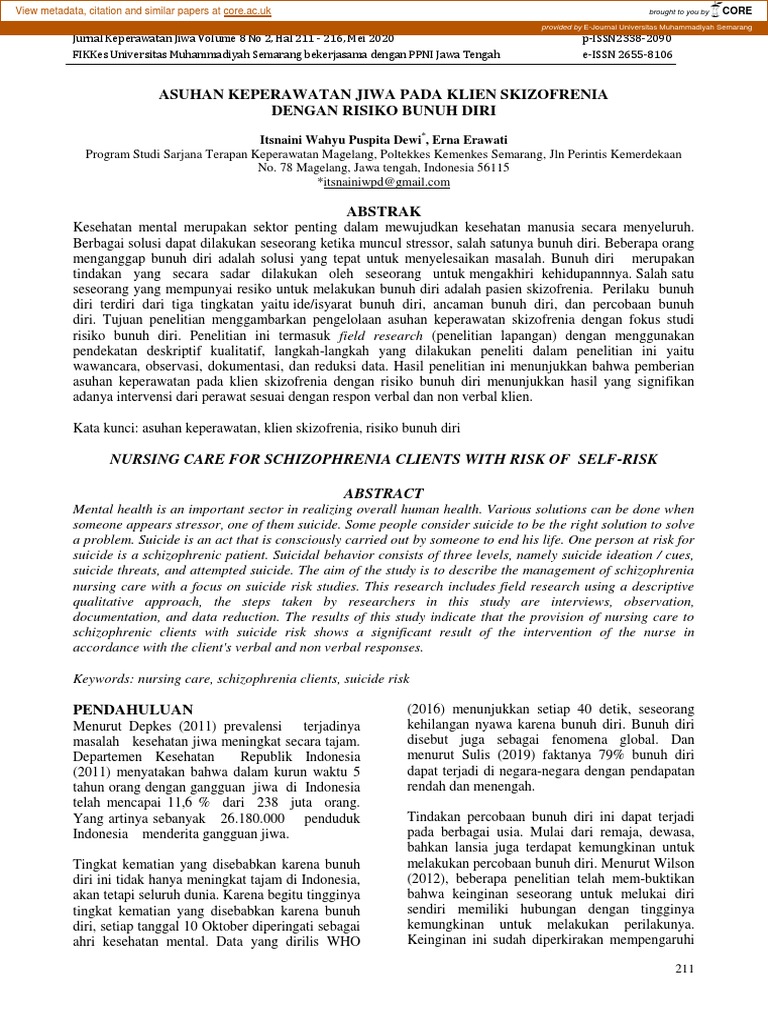 Jurnal Askep Bunuh Diri (Widiarti) | PDF